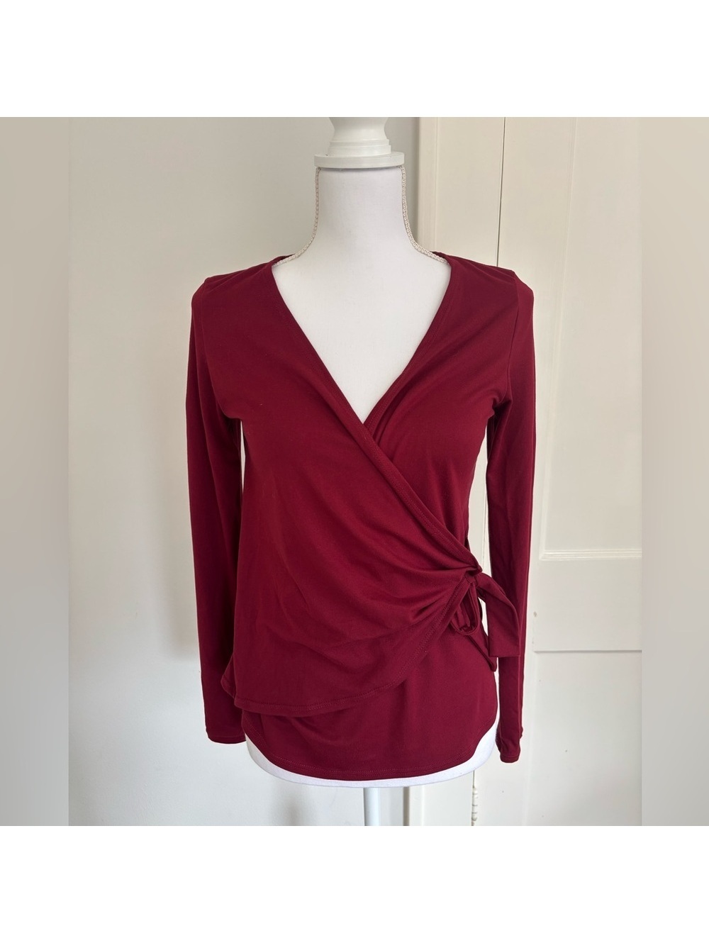 Francesca’s Burgundy Wrap Top